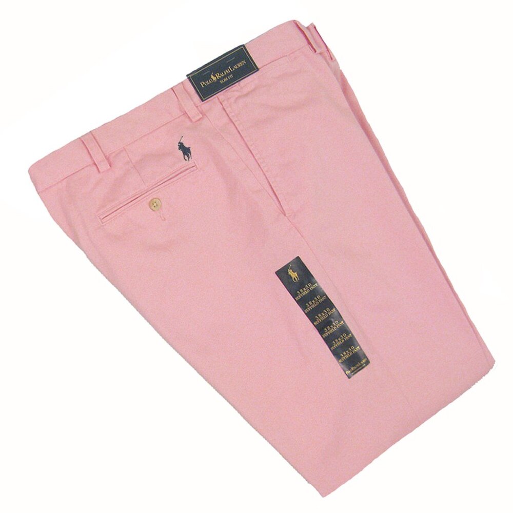 NEW Polo Ralph Lauren Suffield Pants (Chinos)!  Light Pink  Flat Front  Slim Fit